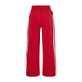 Retro Racing Stripe Wide Leg Sweatpants - Red