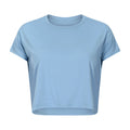 Lightweight Cropped Crew Neck Workout Tee - Blue