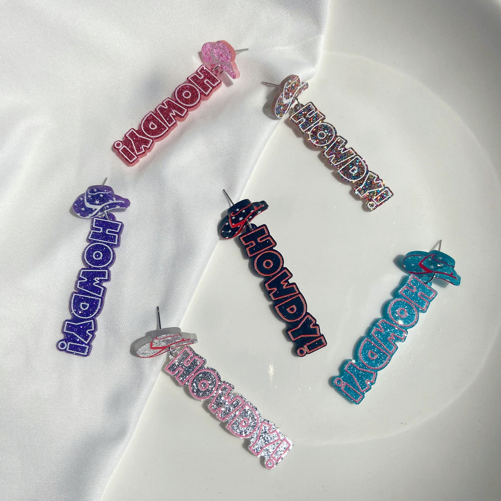 Western Howdy Glitter Statement Earrings - view 1