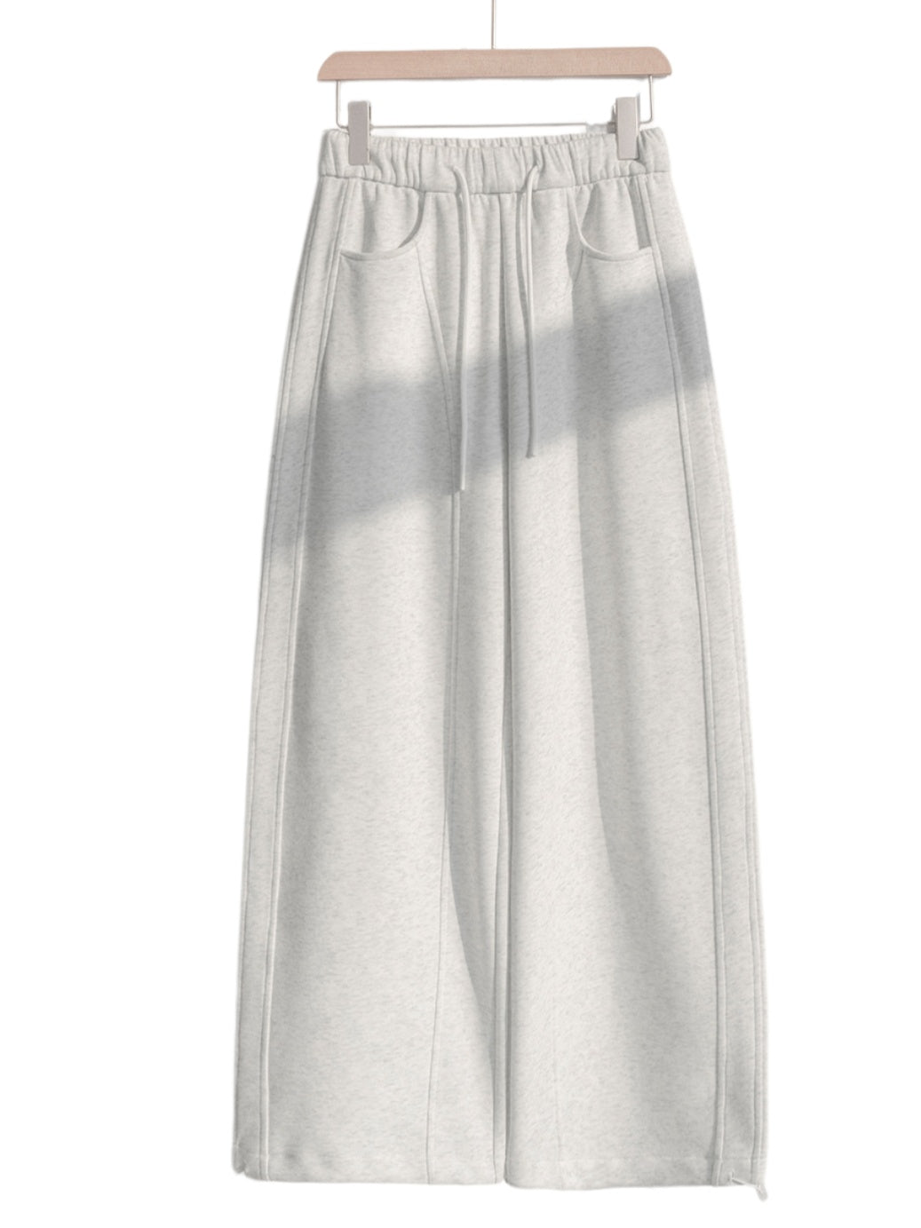 Barrel Leg Sweatpants With Drawstring Waist - Grey - 1