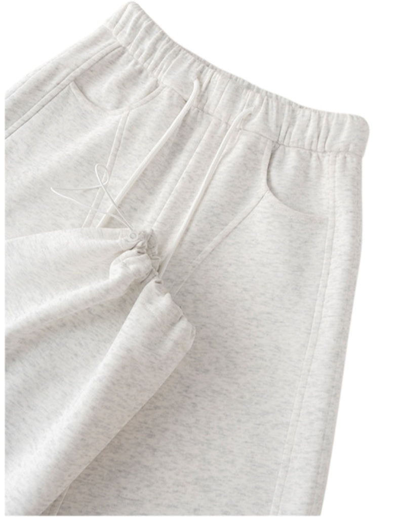 Barrel Leg Sweatpants With Drawstring Waist - Grey - 2