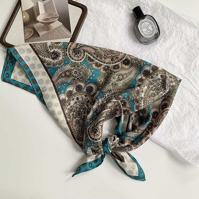 Vintage Paisley Print Square Bandana Scarf - Color_16