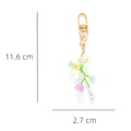 Pastel Flower Spray Charm Keyring - Gold