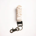 Scrunchie Wristlet Keychain With Clasp - Beige