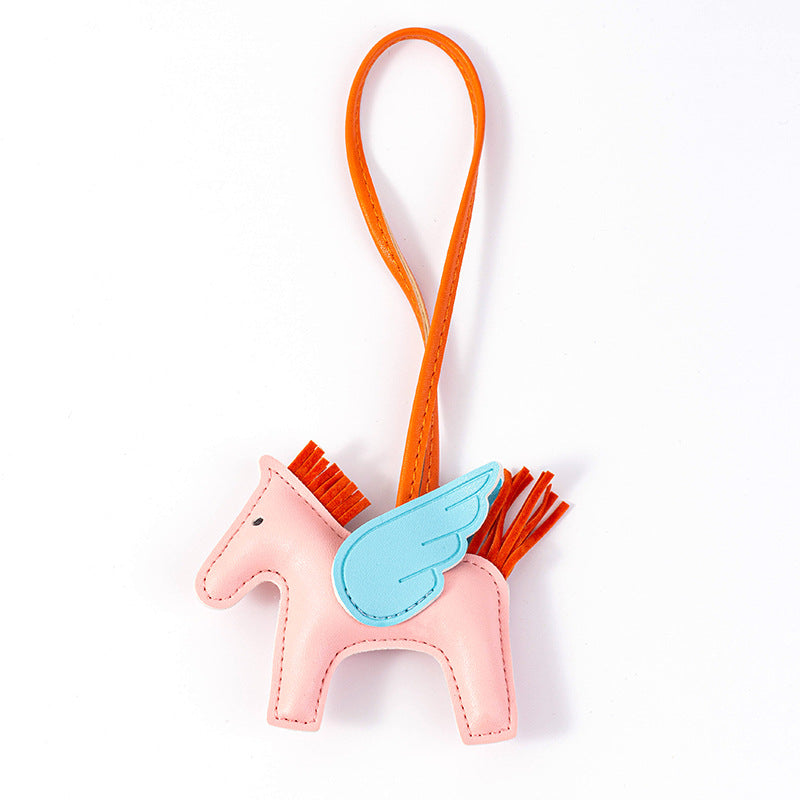 Winged Pony Tassel Keychain Charm - Pink_01