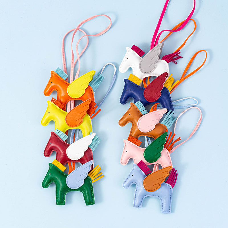 Winged Pony Tassel Keychain Charm