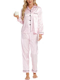 Novelty Print Satin Sleepwear Set - Striped