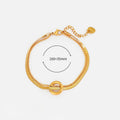 Layered Chain Bracelet With Ring Charm - C2
