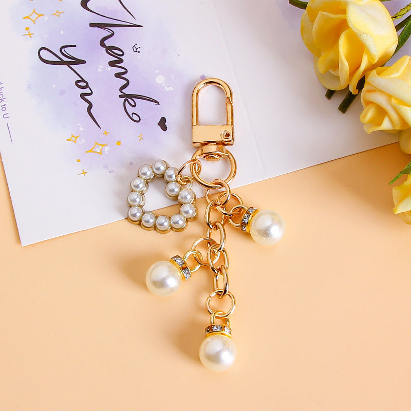 Shell Pearl Charm Cluster Keychain - NO-2