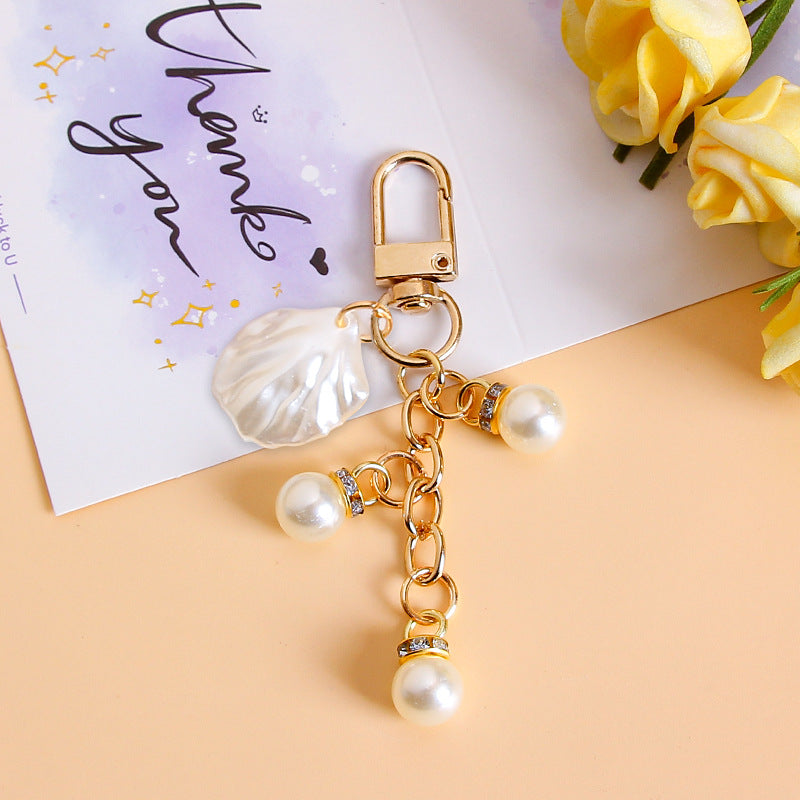 Shell Pearl Charm Cluster Keychain - NO-3