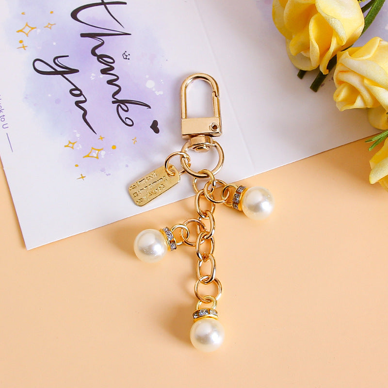 Shell Pearl Charm Cluster Keychain - NO-5