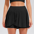 Athletic Pleated Skirt With Phone Pocket - black