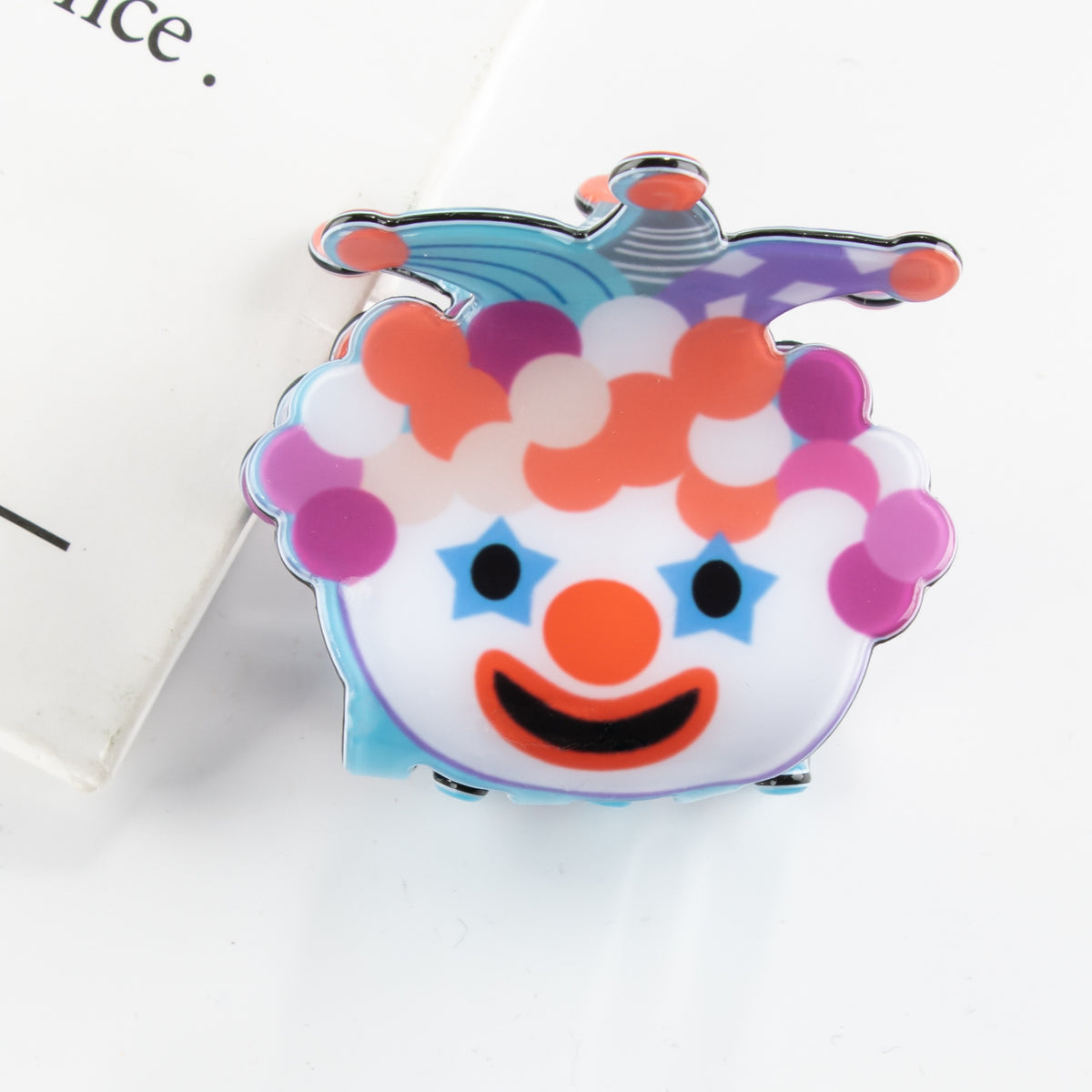 Colorful Clown Face Claw Hair Clip - Color_1