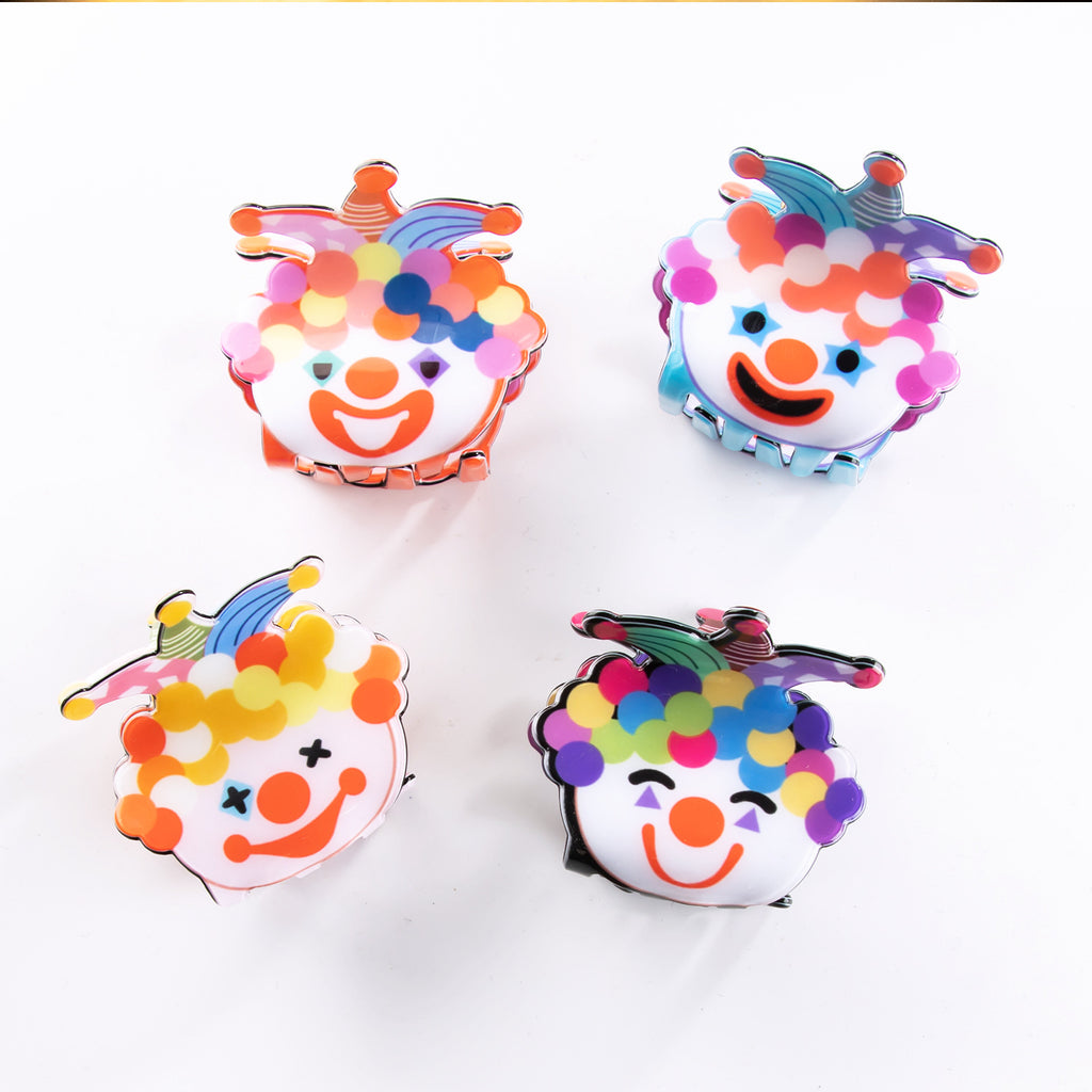 Colorful Clown Face Claw Hair Clip