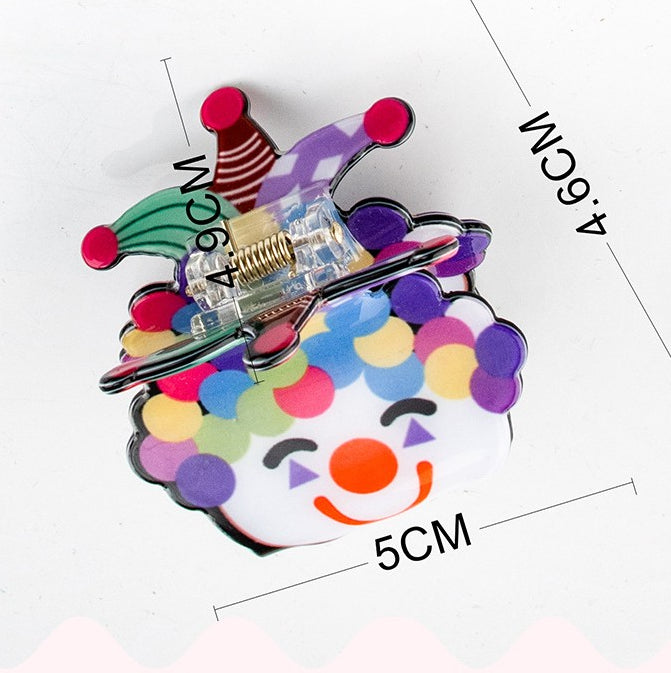 Colorful Clown Face Claw Hair Clip - view 1