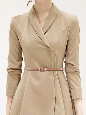 Minimalist Pin Buckle Slim Leather Belt - view 1