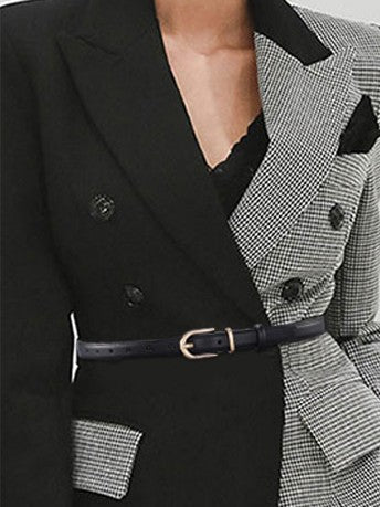 Minimalist Pin Buckle Slim Leather Belt - view 2