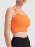 Ribbed Strappy Back Longline Camisole - Orange