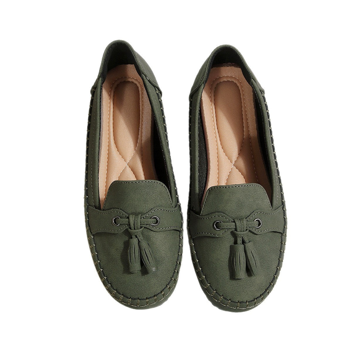 Tassel Bow Slip On Moccasin Loafers