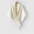 Knit Triangle Neck Wrap Shawl Scarf - White