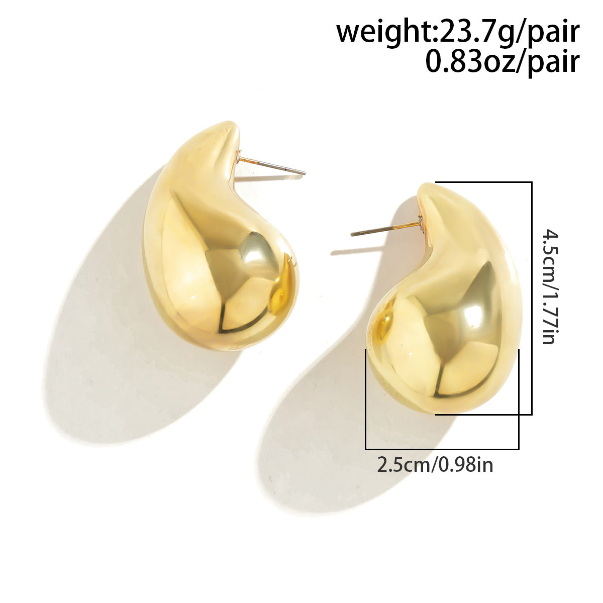 Chunky Teardrop Dome Drop Earrings - Color_02