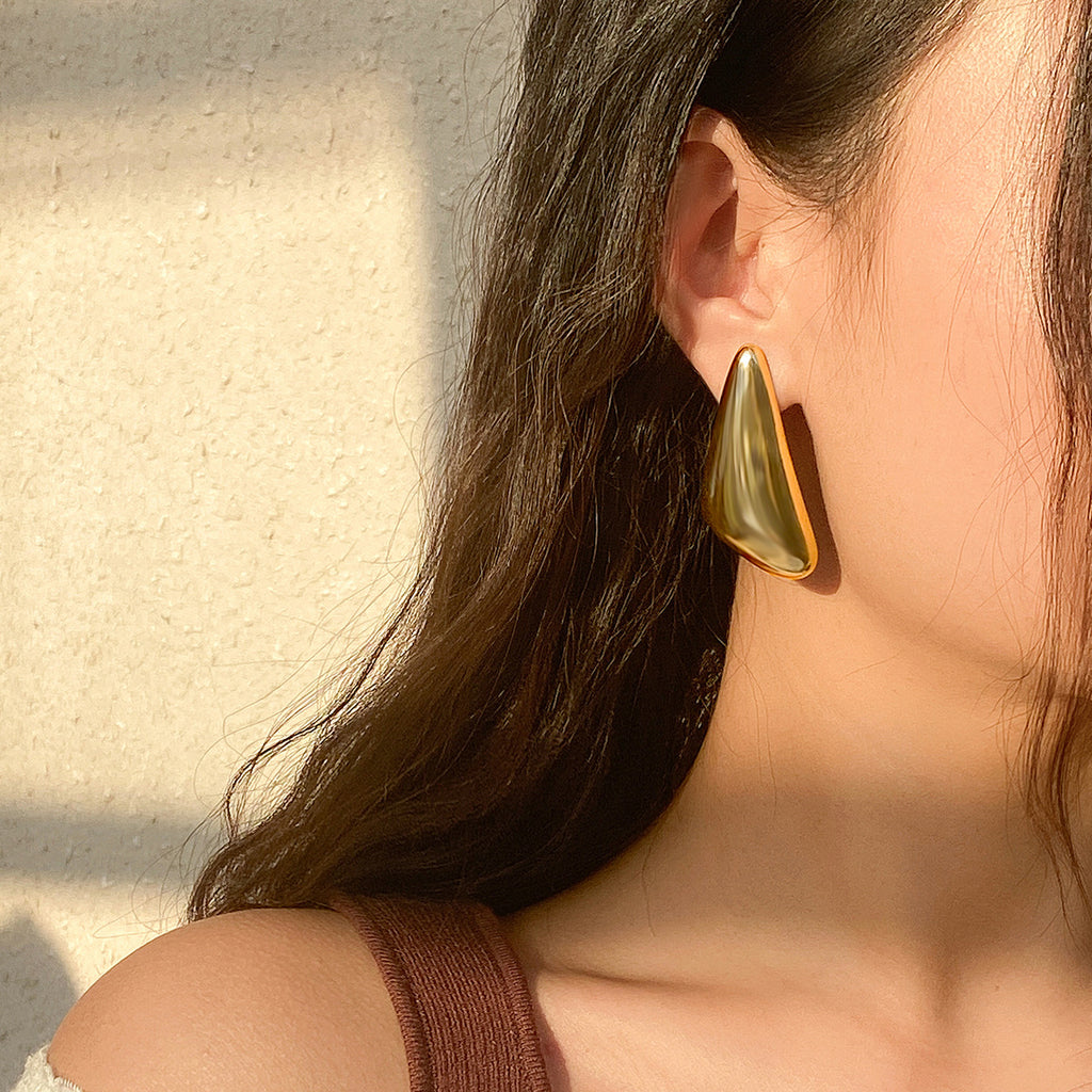 Chunky Teardrop Dome Drop Earrings - Color_08