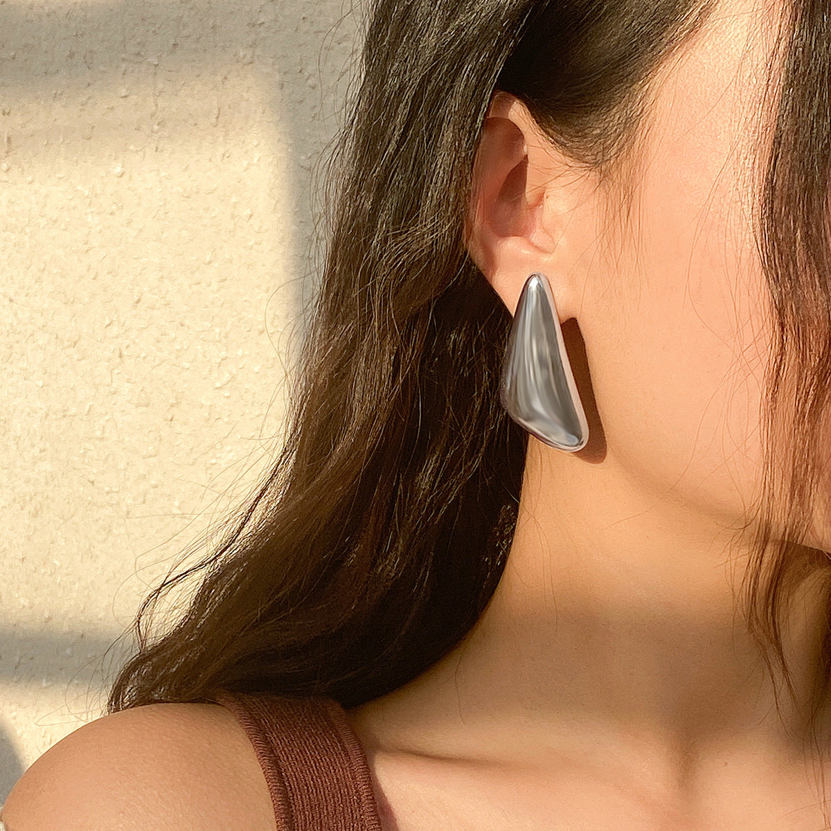 Chunky Teardrop Dome Drop Earrings - Color_09