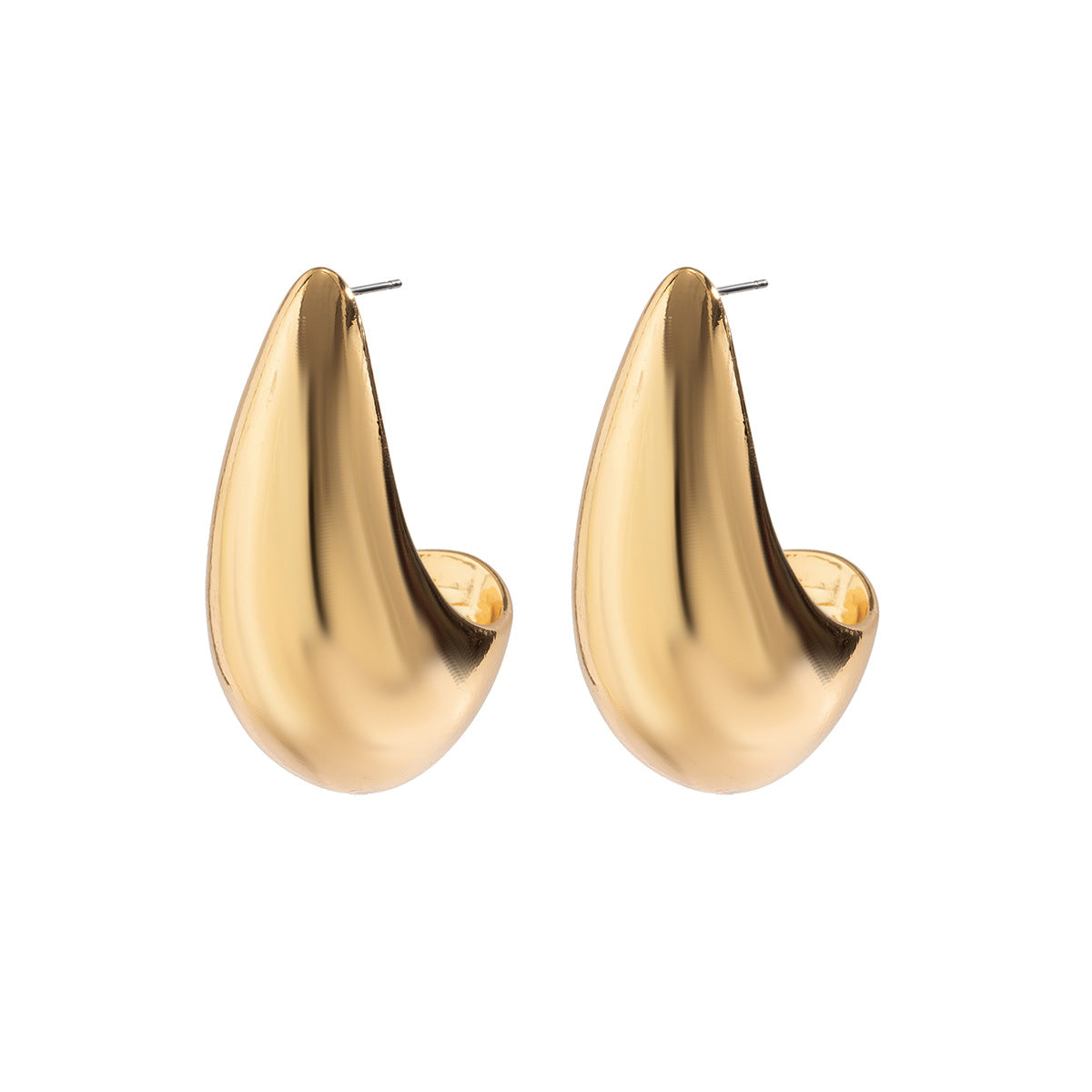 Chunky Teardrop Dome Drop Earrings