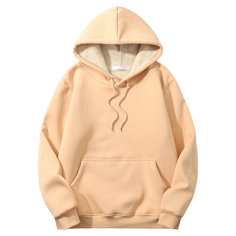 Sherpa Lined Kangaroo Pocket Hoodie - Khaki