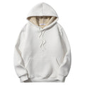Sherpa Lined Kangaroo Pocket Hoodie - White