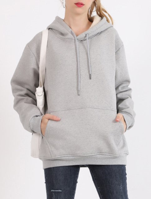 Sherpa Lined Kangaroo Pocket Hoodie
