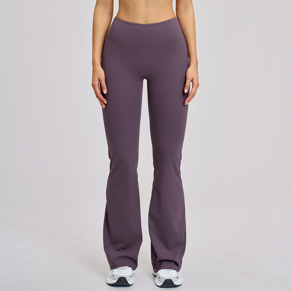 Brushed High Waist Flare Yoga Leggings - Dusty Purple