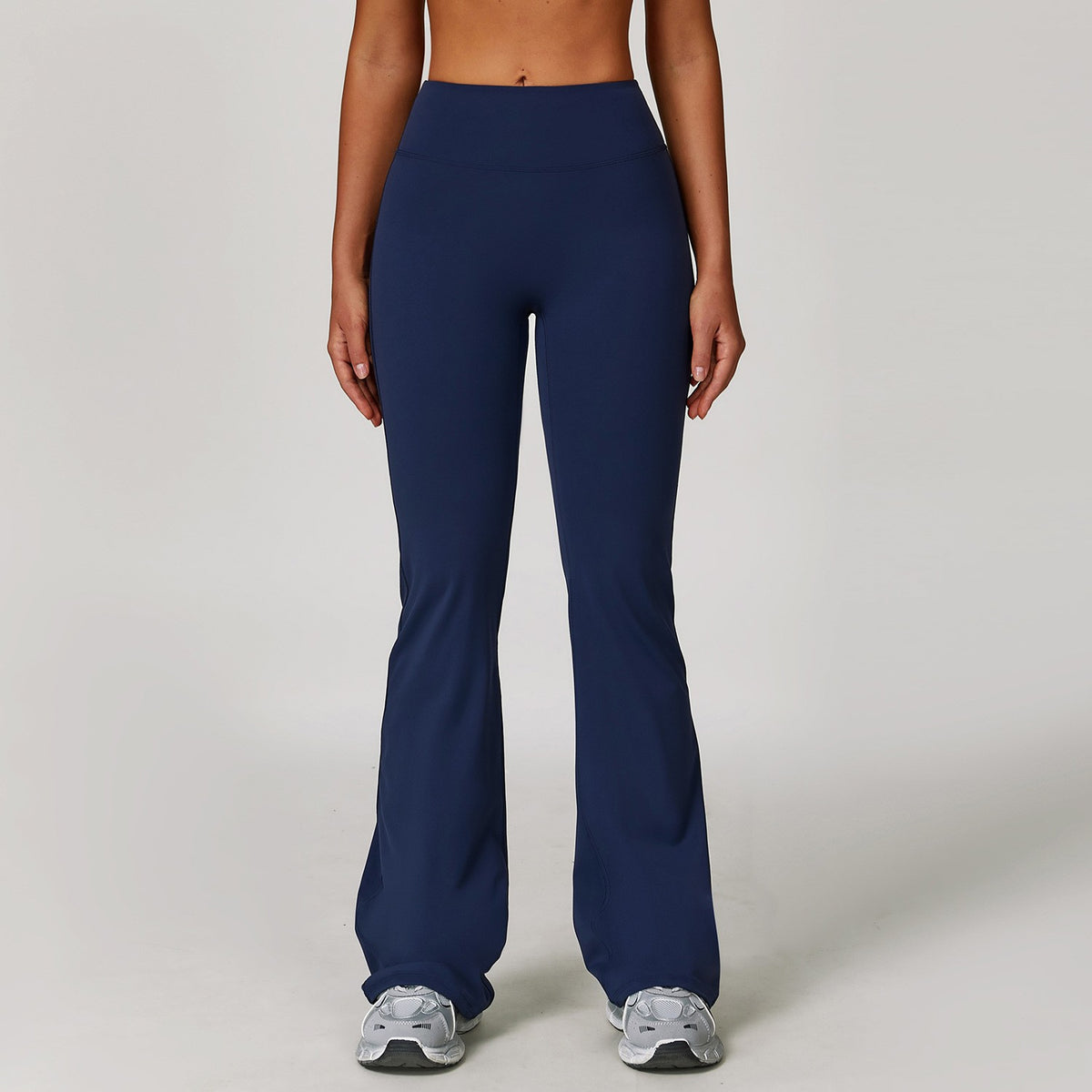 Brushed High Waist Flare Yoga Leggings - Navy