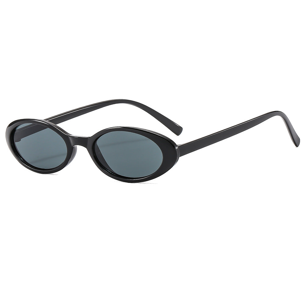 Small Oval Retro Narrow Sunglasses - view 3
