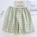 Breezy Checked Cotton Pajama Shorts - Melon