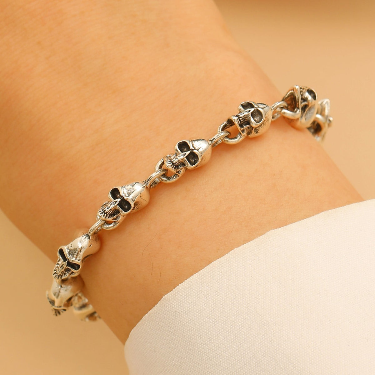 Skull Link Chain Bracelet And Hand Harness - C3