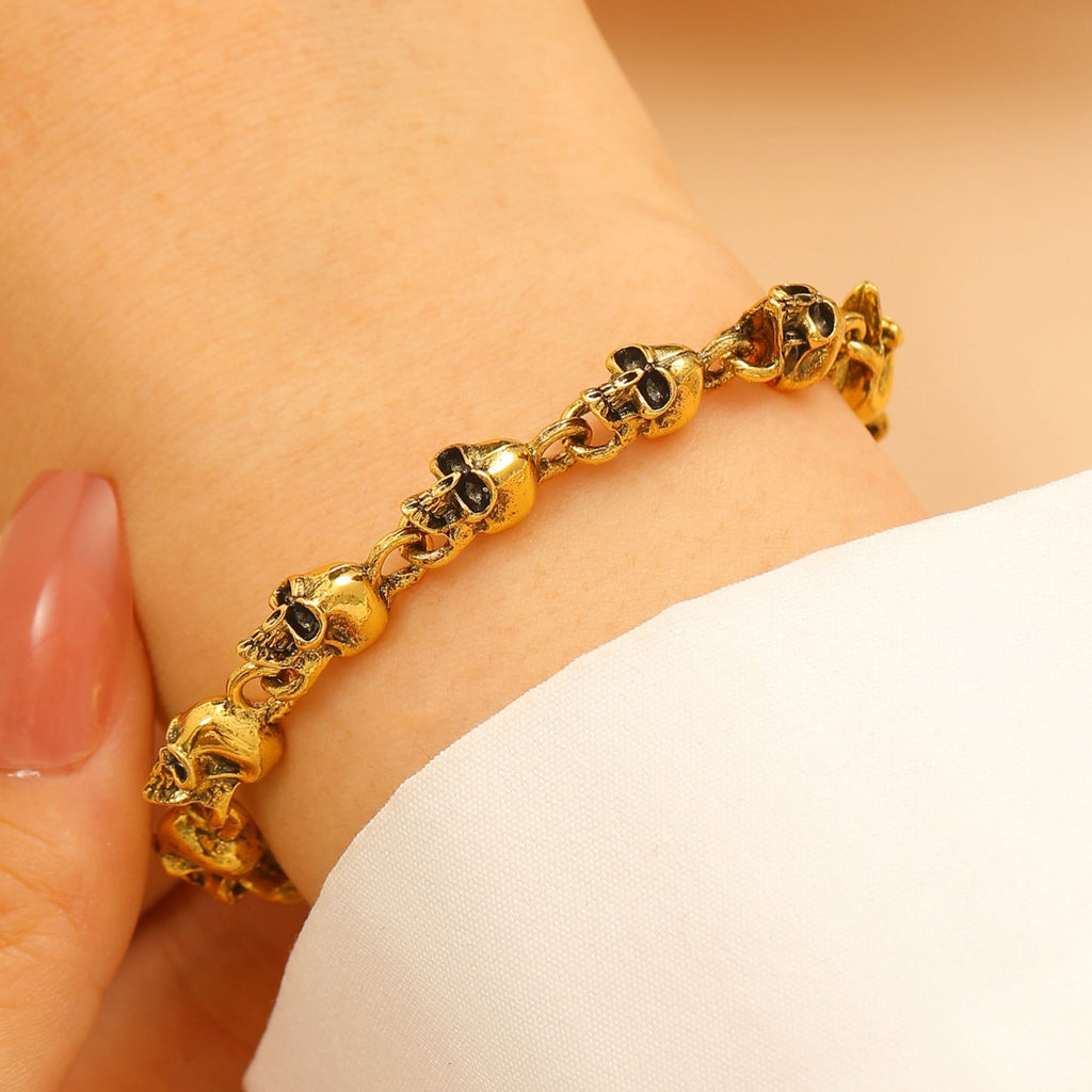 Skull Link Chain Bracelet And Hand Harness - C4