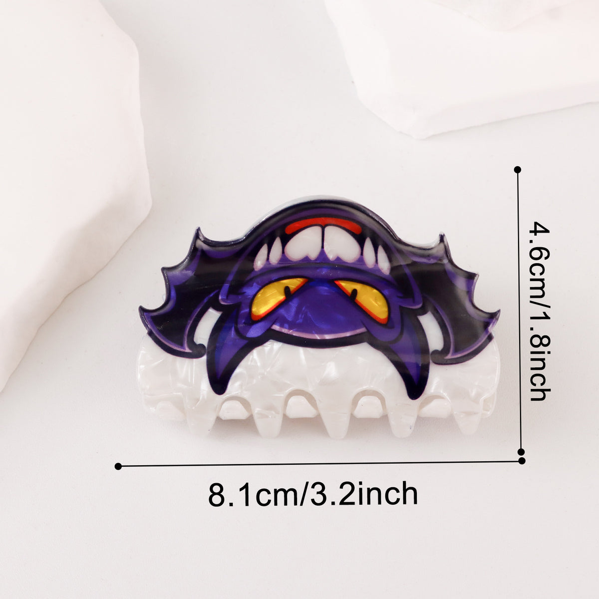Spooky Pumpkin and Bat Halloween Claw Clips - Bat