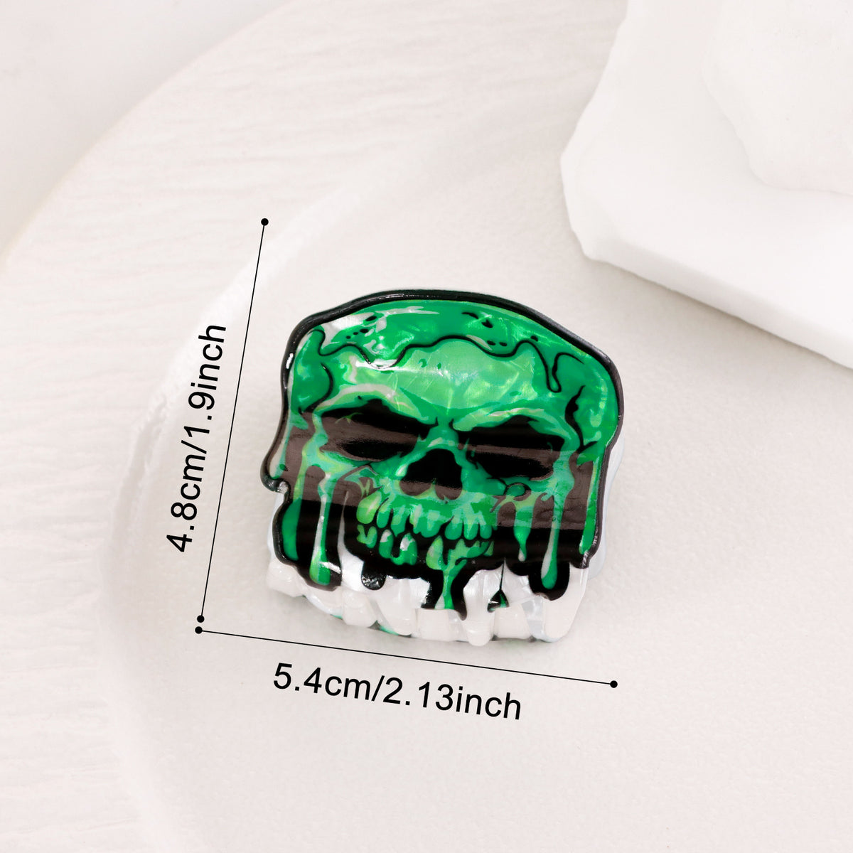 Spooky Pumpkin and Bat Halloween Claw Clips - Skull