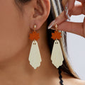Glitter Ghost Halloween Dangle Earrings - Ghost