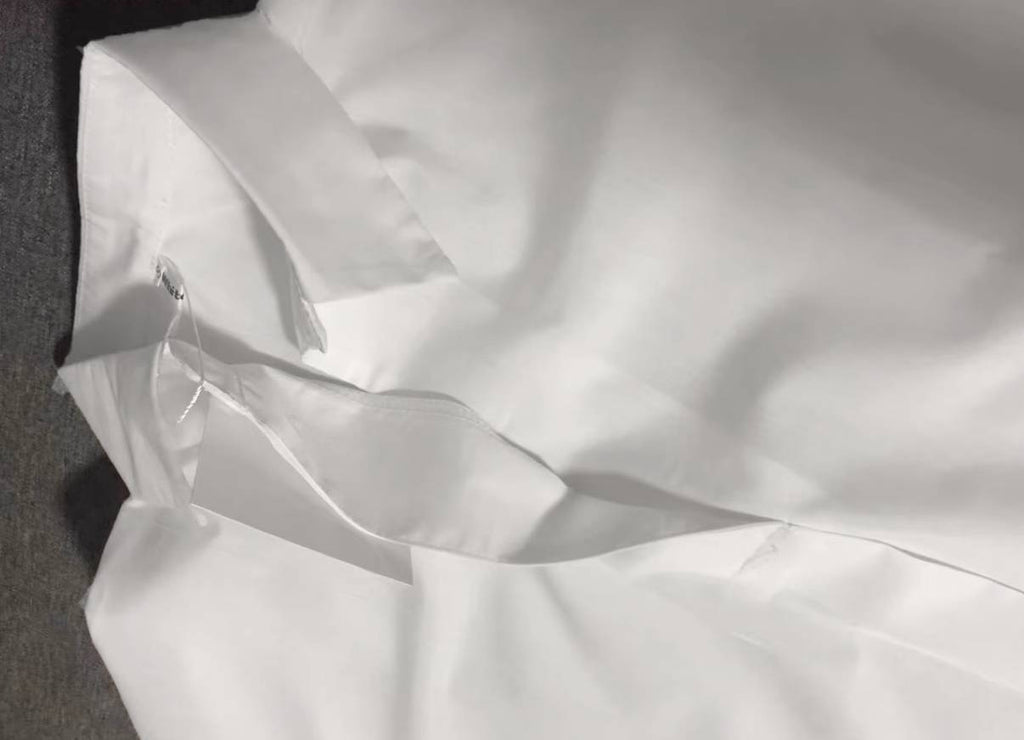 Open Collar Short Sleeve Relaxed Blouse - white - 4