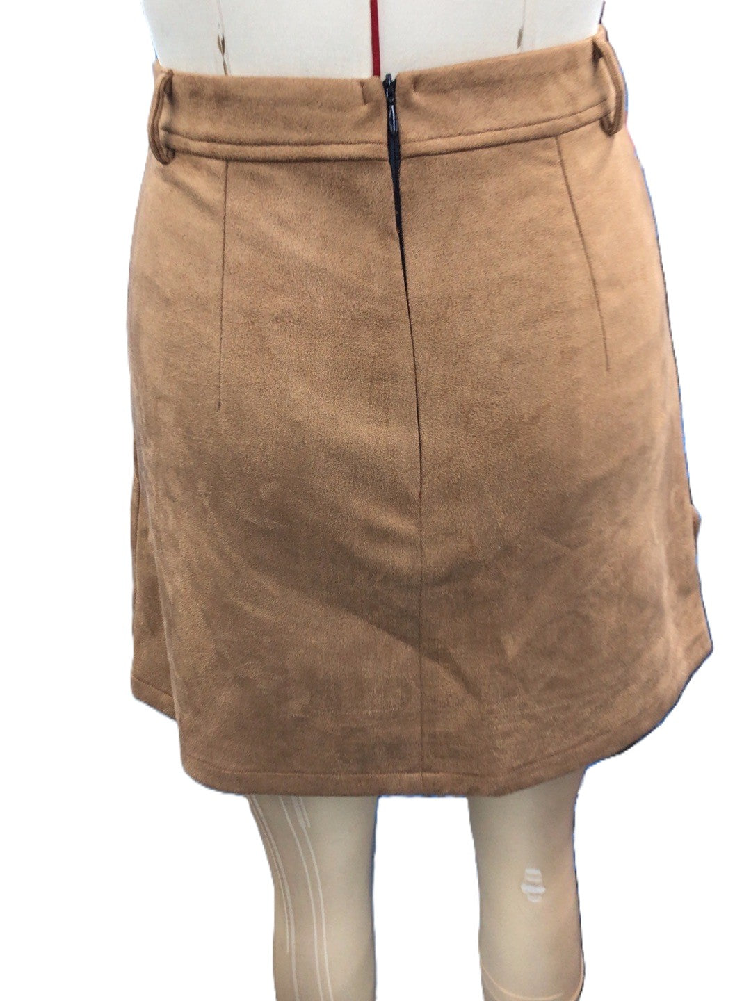 Western Fringe Faux Suede Mini Skirt - Brown - 1