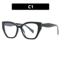 Color Block Cat Eye Blue Light Glasses - Black