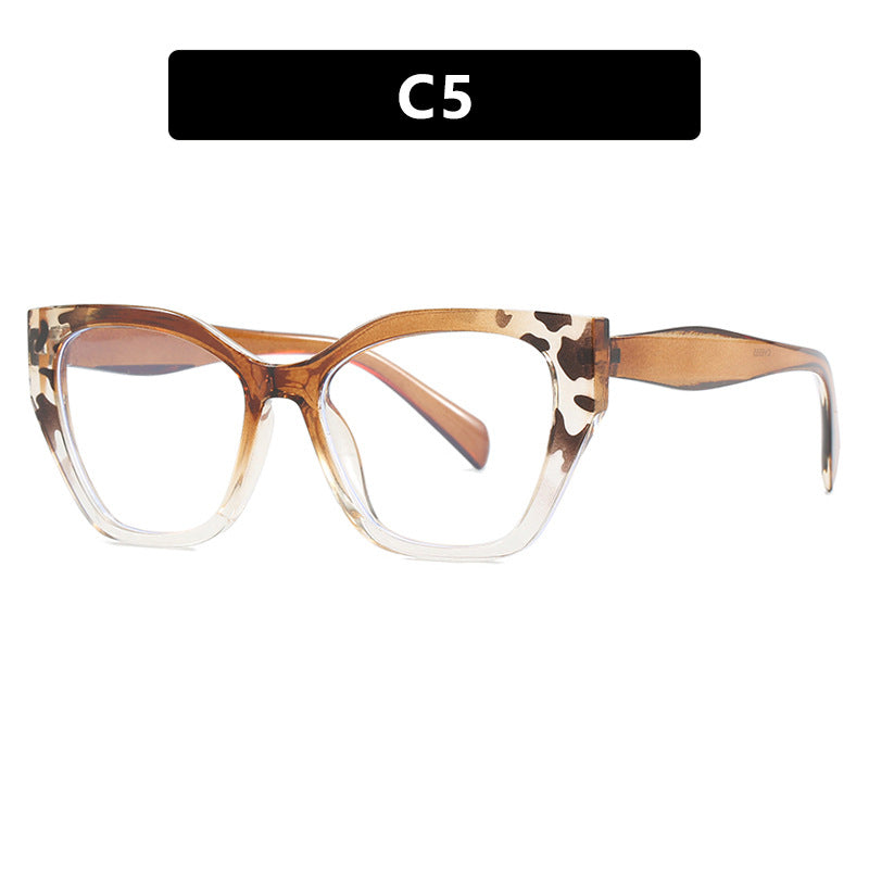Color Block Cat Eye Blue Light Glasses - Decor_C - 1