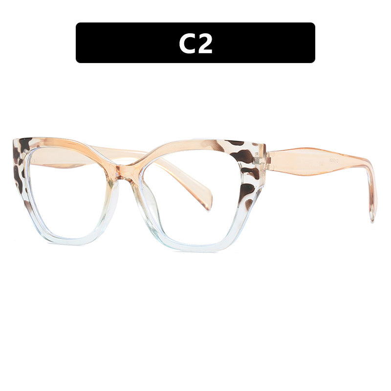 Color Block Cat Eye Blue Light Glasses - Decor_K