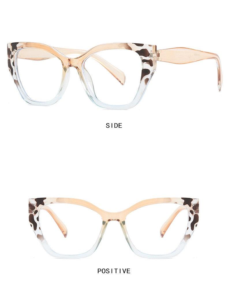 Color Block Cat Eye Blue Light Glasses - Decor_K - 1
