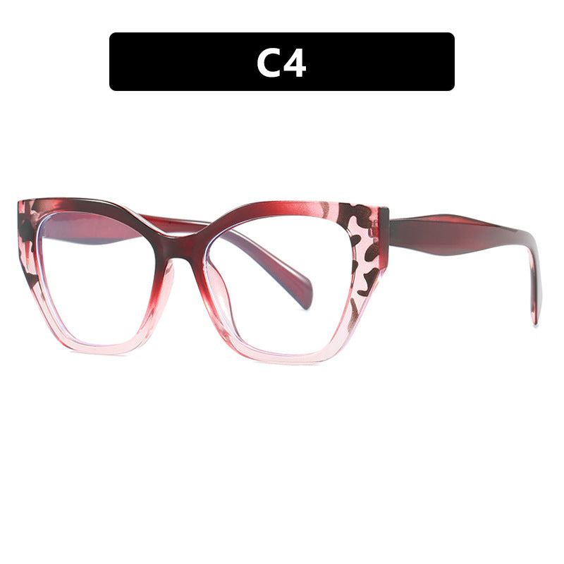 Color Block Cat Eye Blue Light Glasses - Decor_R
