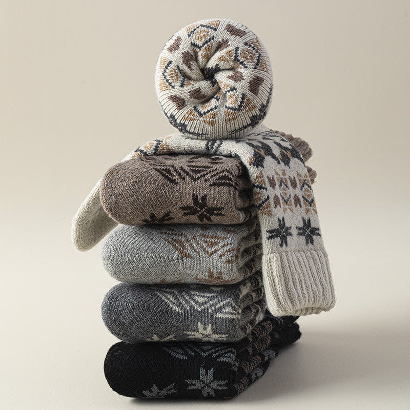 Nordic Snowflake Wool Blend Crew Socks - view 1