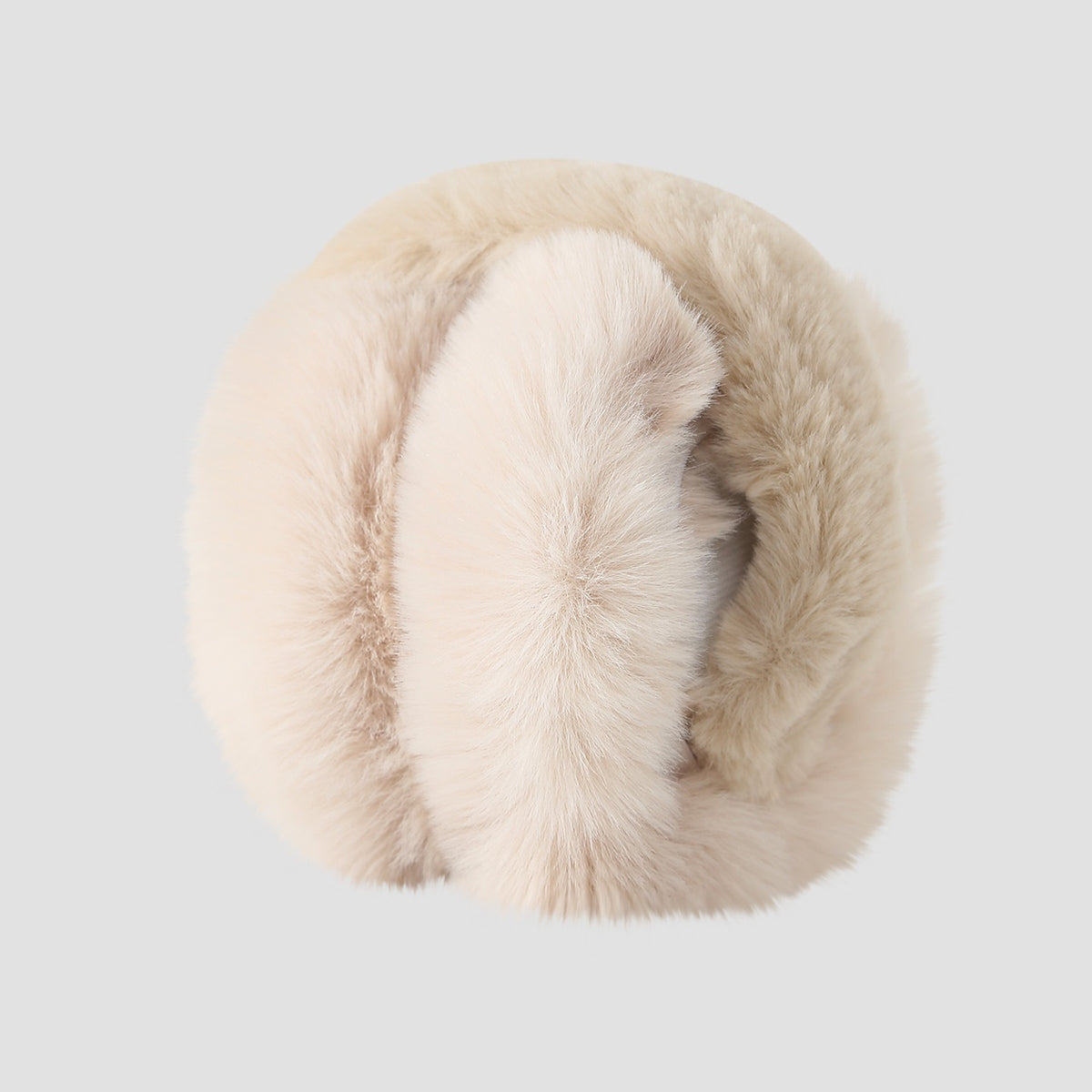 Foldable Plush Ear Warmers For Winter - Beige