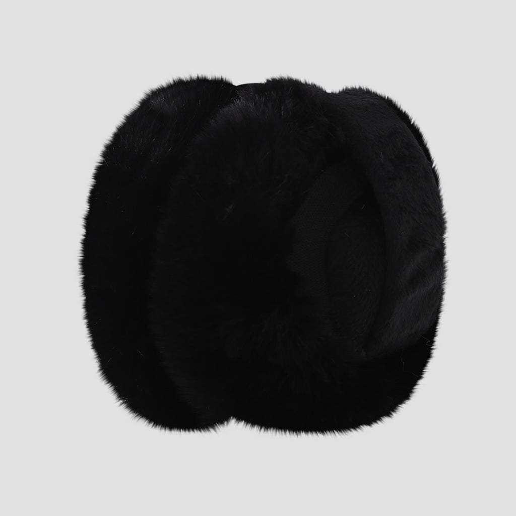Foldable Plush Ear Warmers For Winter - Black